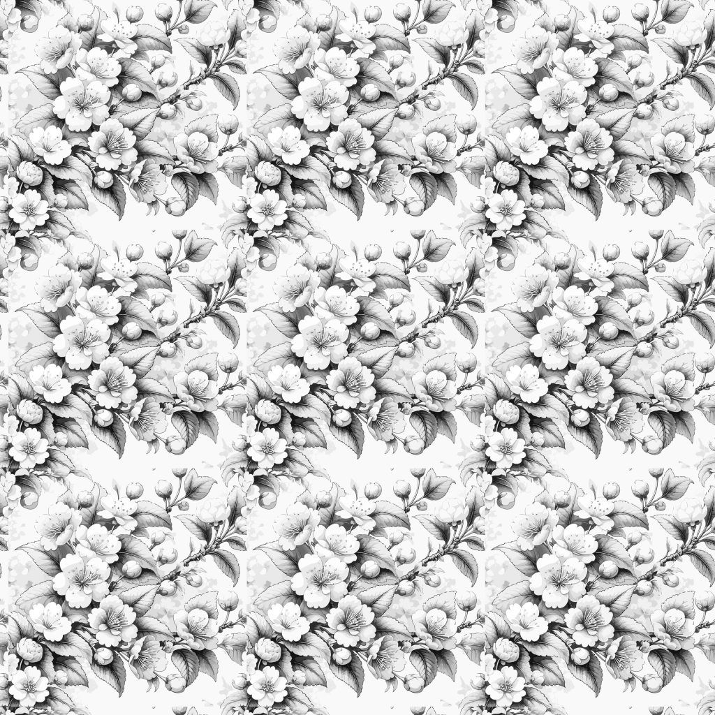  Monochrome Floral Wallpaper