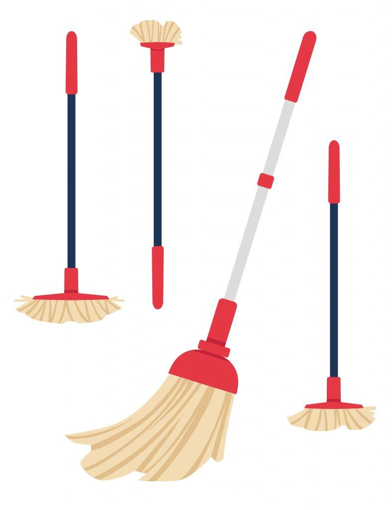 mops and brooms kitchen cleaning