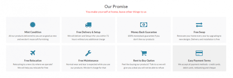 Furniture and Home Appliances on Rent