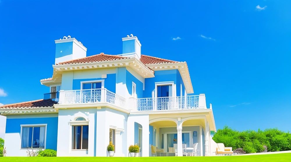 Blue and White Outside Paint for Exterior Walls