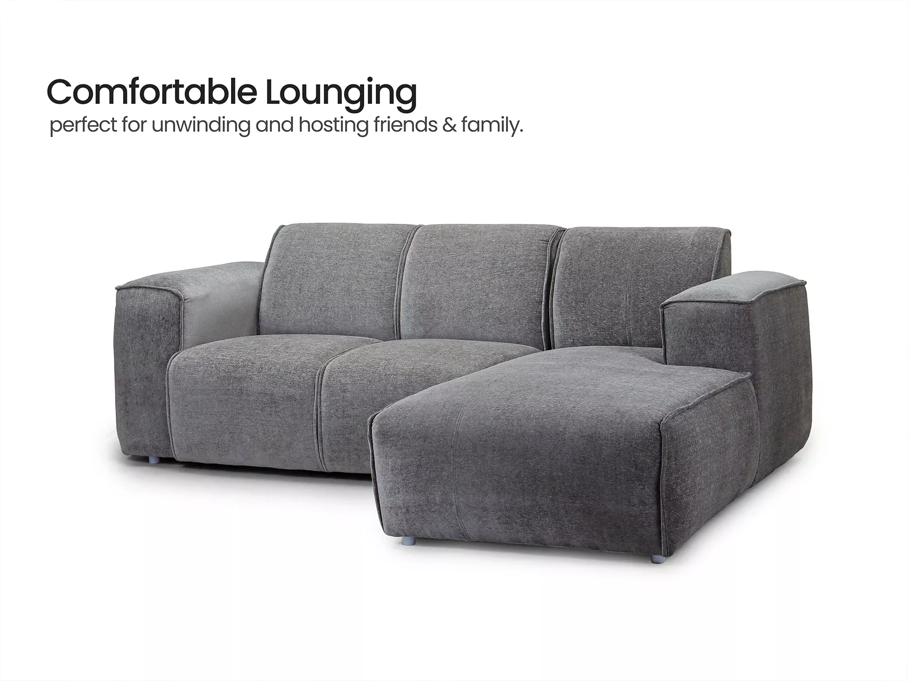 Cosmos L Shaped Sofa in Grey Color
