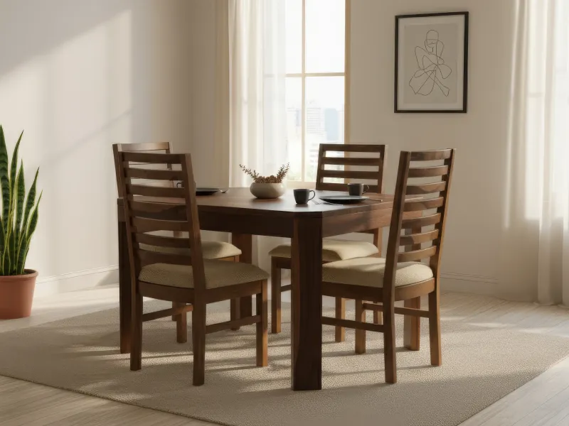 Alexa 4 Seater Dining Table with 4 Wooden Chairs