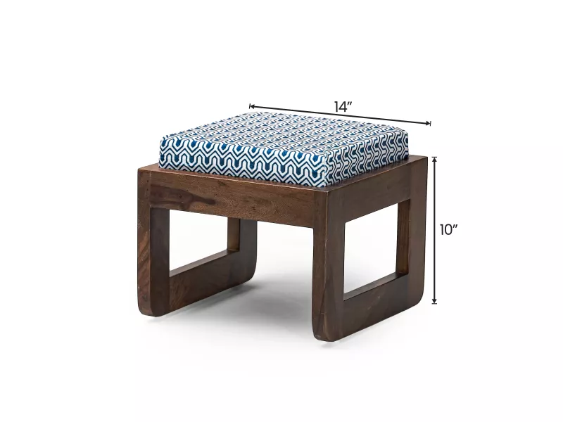 Alexa Solid Wood Coffee Table with 4 Stools