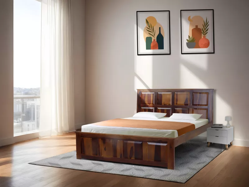 Alexa Solid Wood Queen Size Double Bed