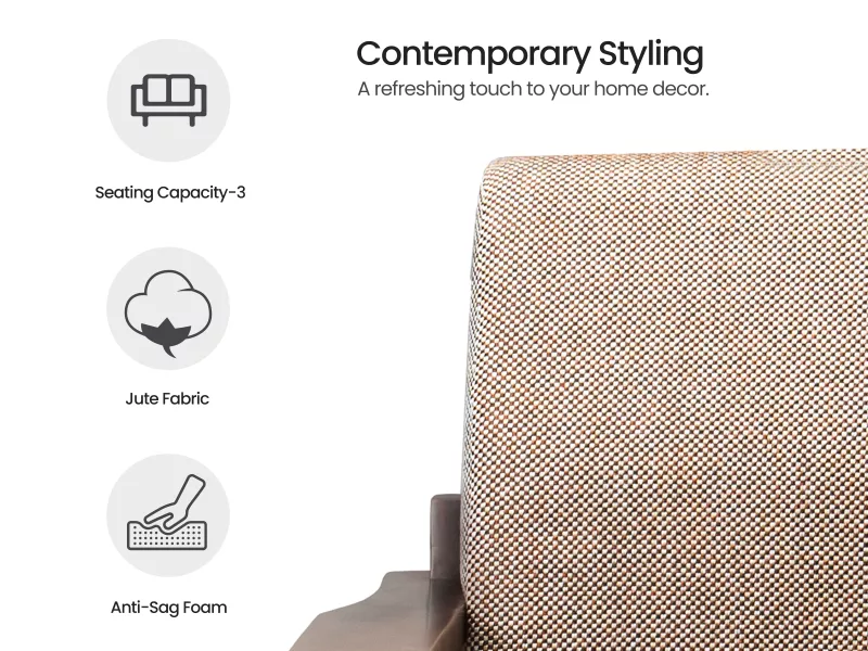 Athena Wooden Sofa - 3 Seater