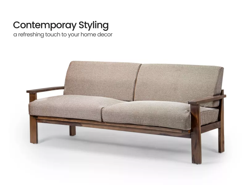 Athena Wooden Sofa - 3 Seater