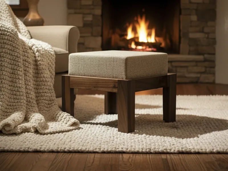 Belle Solid Wood Upholstered Stool