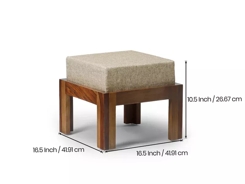 Belle Solid Wood Upholstered Stool