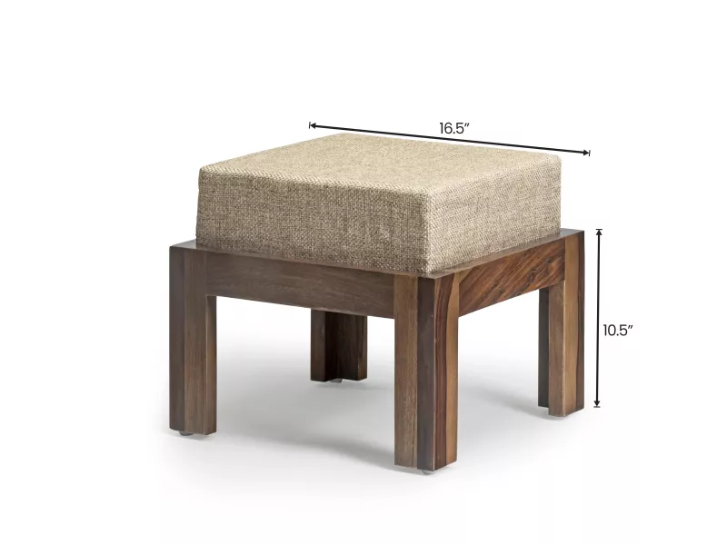 Belle Solid Wood Coffee Table with 4 Stools