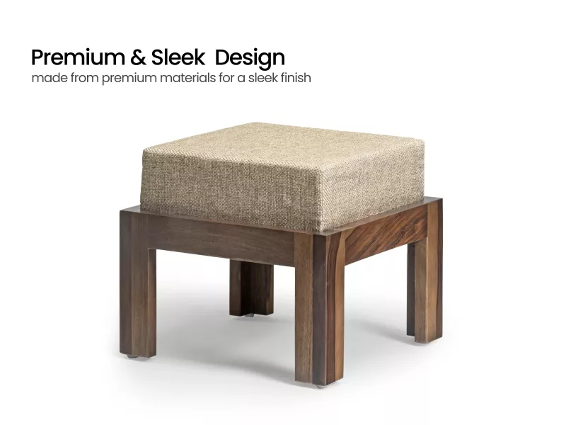 Belle Solid Wood Coffee Table with 4 Stools