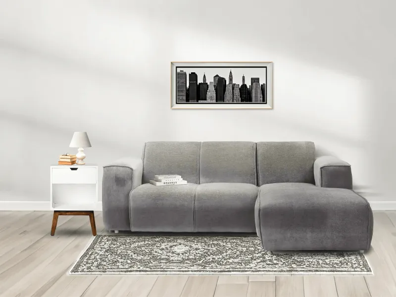 Cosmos L Shaped Sofa in Grey Color
