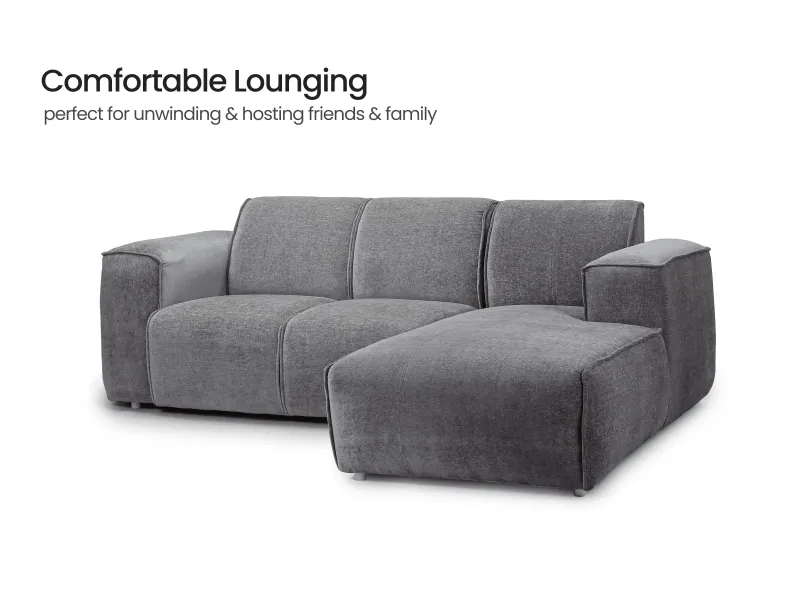 Cosmos L Shaped Sofa in Grey Color