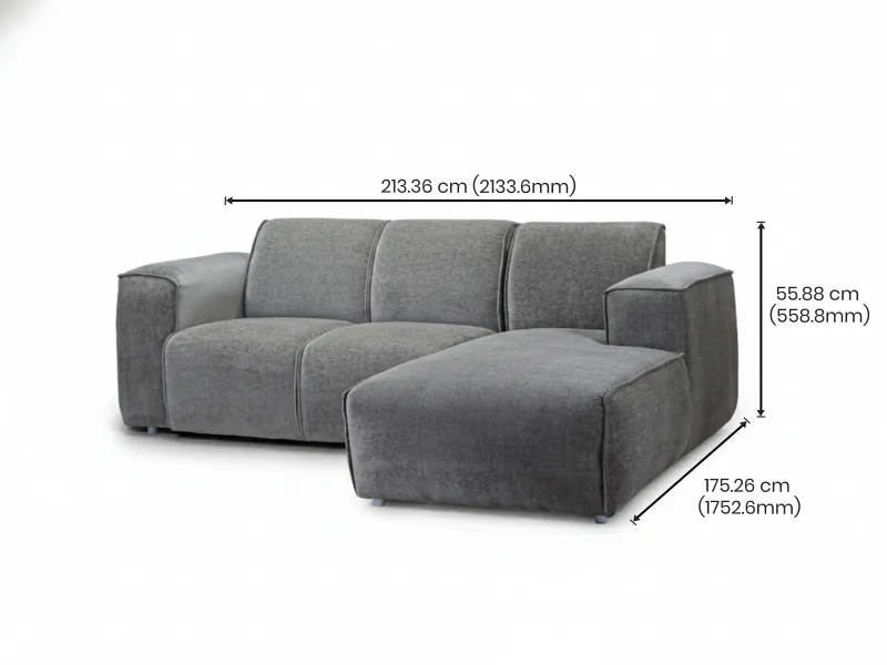 Cosmos L Shaped Sofa in Grey Color