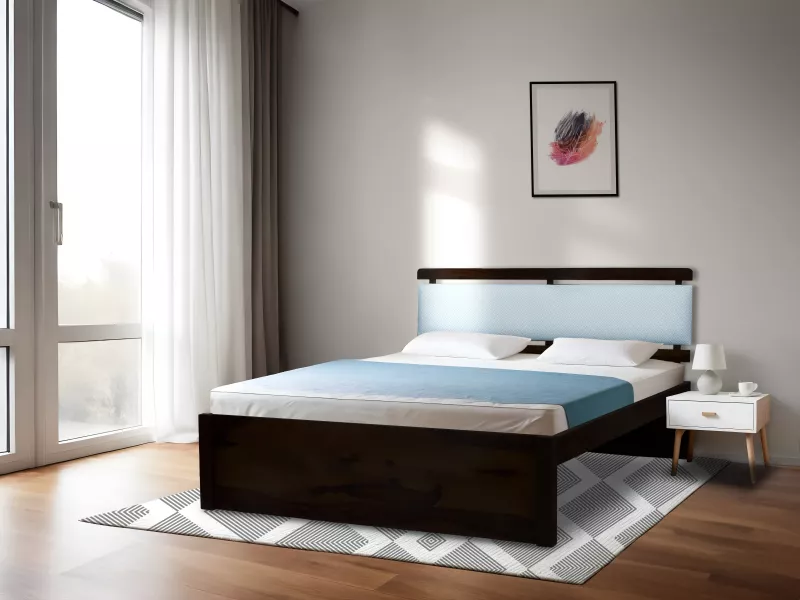 Crest Solid Wood Queen Size Double Bed