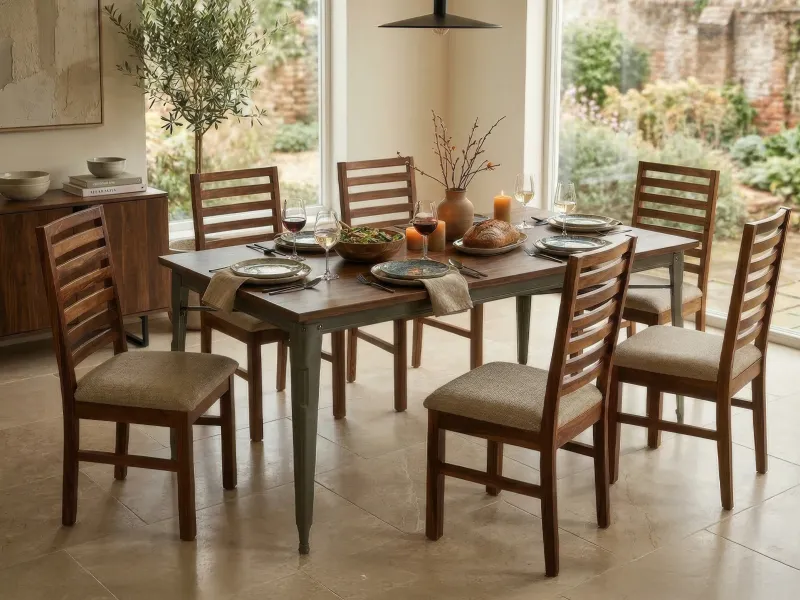 Daisy 6 Seater Dining with Wooden Chair