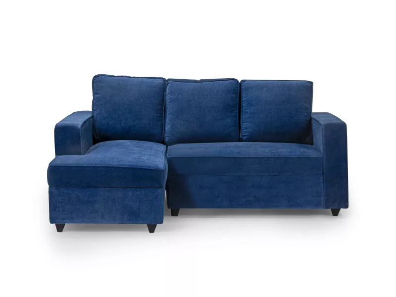 Daisy Upholstered L Shaped Sofa in Blue Color