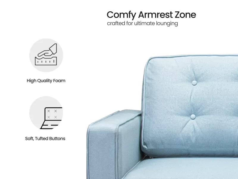 Dexter 3 Seater Sofa in Blue Color