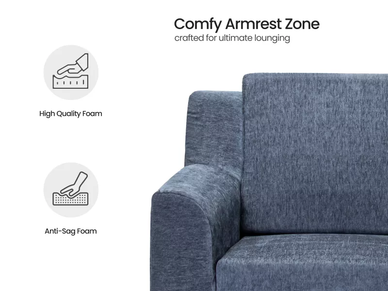 Erica Upholstered 3 Seater Sofa in Livid Color