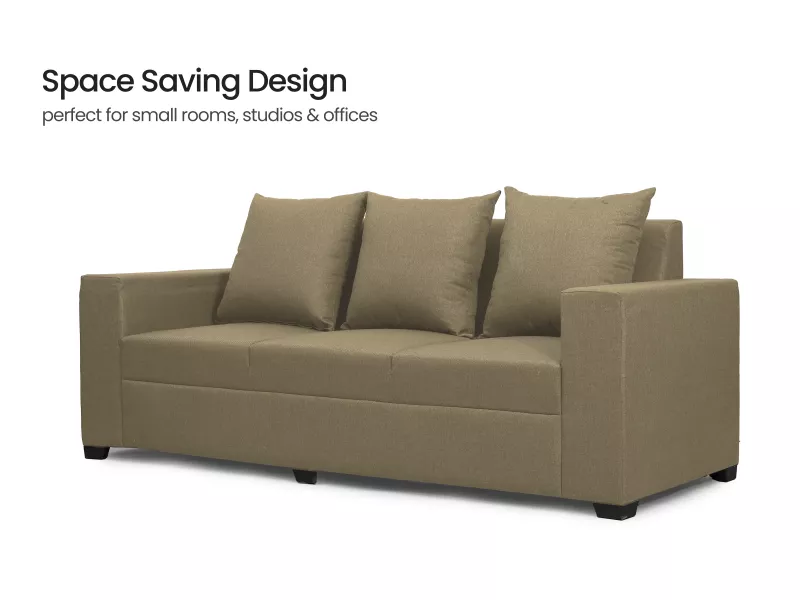 Hugo Upholstered 3 Seater Sofa in Beige Color