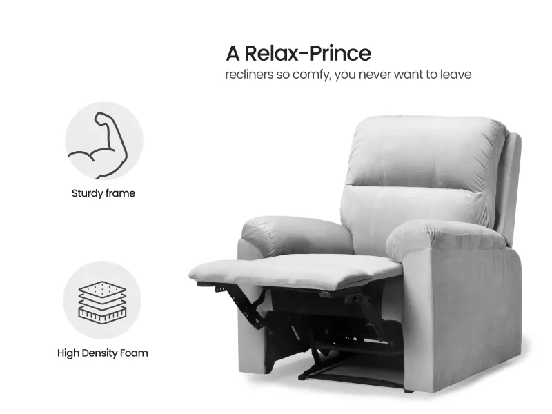 Erica Fabric Recliner in Grey Color