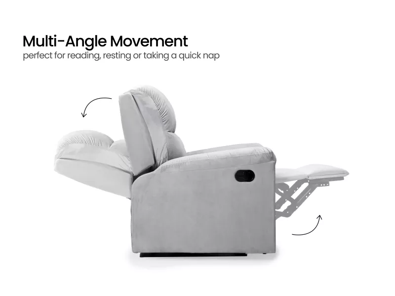 Erica Fabric Recliner in Grey Color