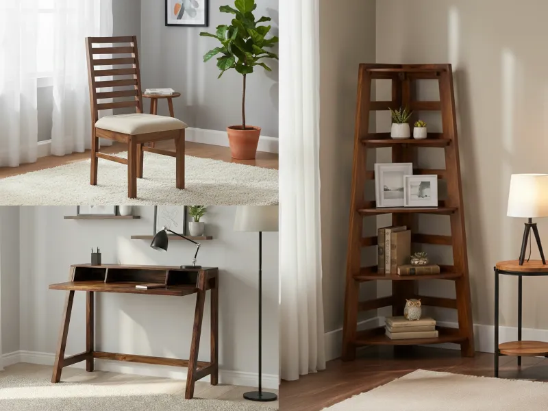 Hugo Study With Wooden Chair And Belle Bookshelf