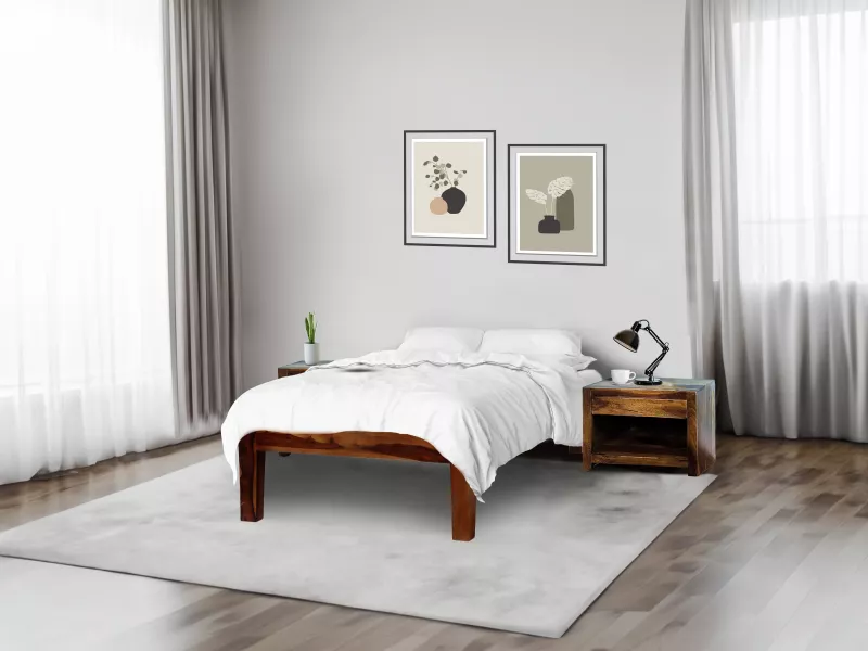 Hugo Solid Wood Diwan with 4 Inches Mattress