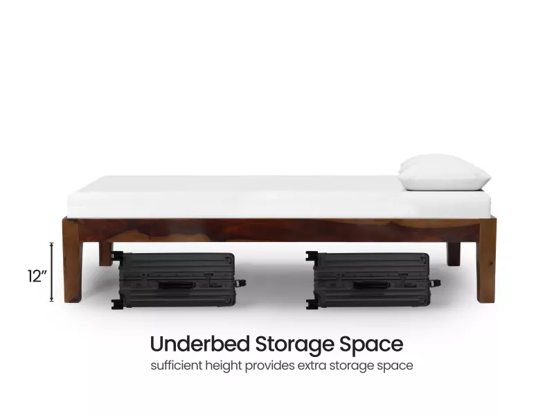 Hugo Solid Wood Diwan with 4 Inches Mattress