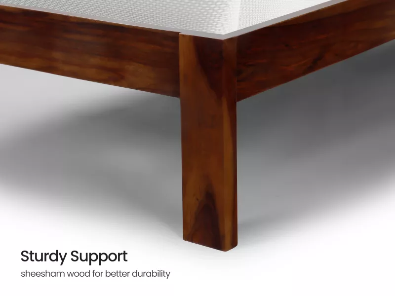 Hugo Solid Wood Diwan with 4 Inches Mattress