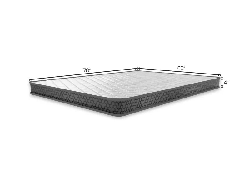 Hugo Solid Wood Queen Size Double Bed with 4 Inches Mattress