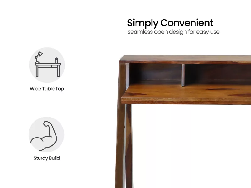 Hugo Study Table with Ergonomic Chair and Bookshelf