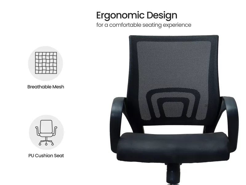 Hugo Study Table with Ergonomic Chair and Bookshelf