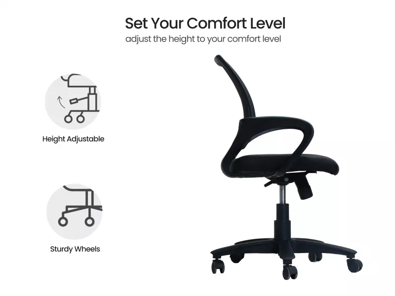 Hugo Study Table with Ergonomic Chair and Bookshelf