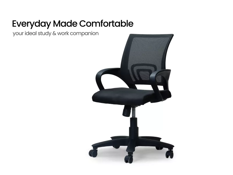 Hugo Study Table with Ergonomic Chair and Bookshelf