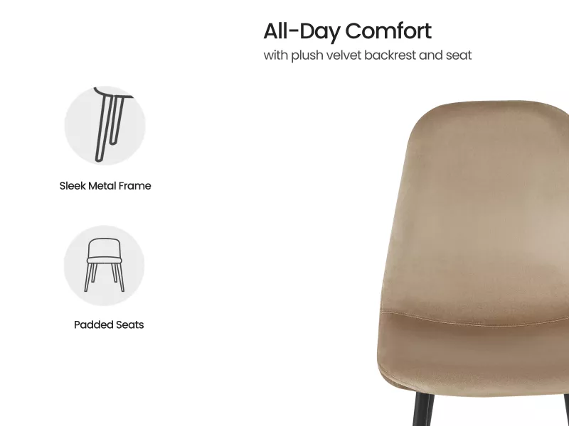 Joey Dining Chair in Beige Color