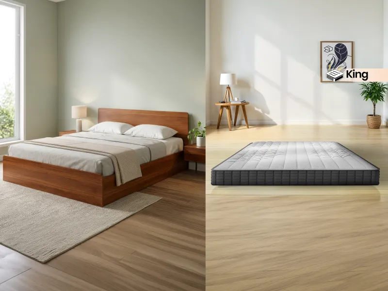 Luna King Engineered Wood (74 inch x 80 inch) With Memory Foam King Bed Mattress (78 x 72 x 6 inches)