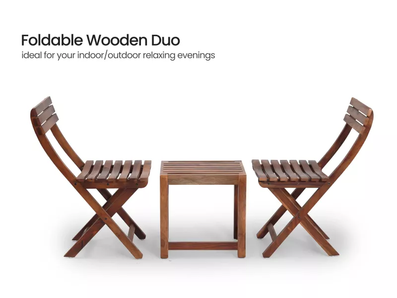 Nico Set of 2 Solid Wood Chairs and 2 Stools