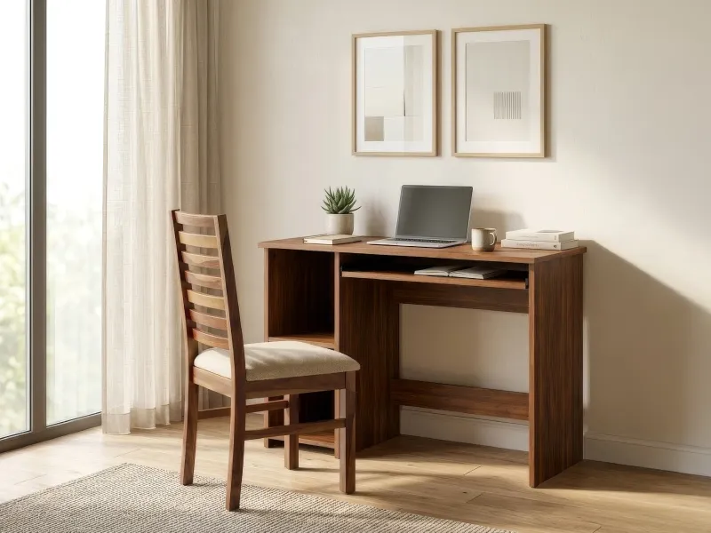 Rio Engineered Wood Study Table With Alexa Wooden Chair