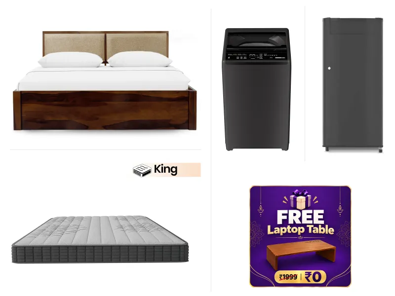 Vesta King Bed with Appliance Combo