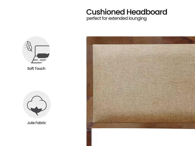 Vesta Solid Wood King Size Double Bed with Storage