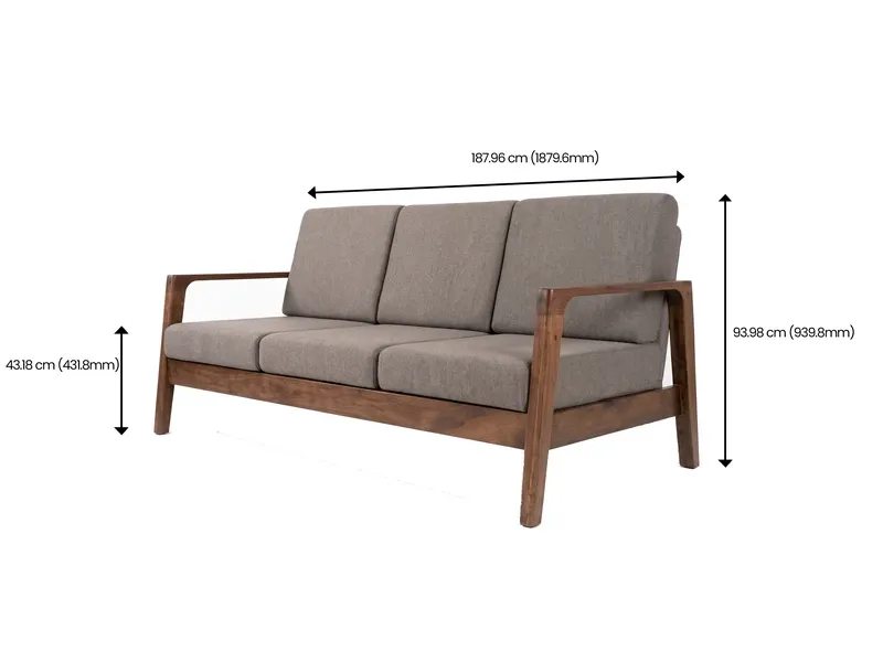 Zora Sofa Set in Grey Color