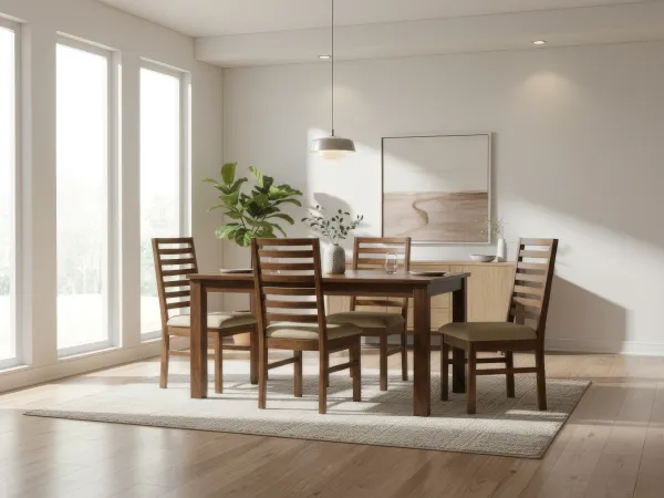 Alexa 6 Seater Dining Table with 4 Wooden Chairs