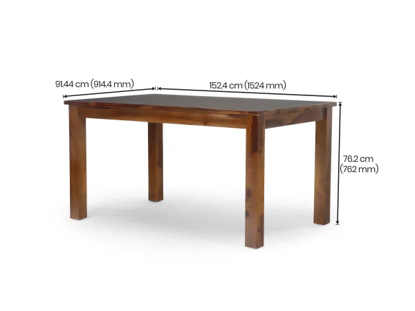 Alexa Solid Wood 6 Seater Dining with Joey Brown Chairs