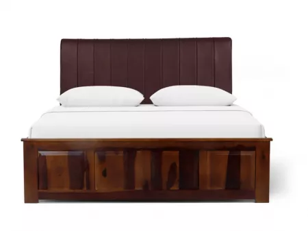 Regal Queen Bed with Dark Chocolate Leatherite