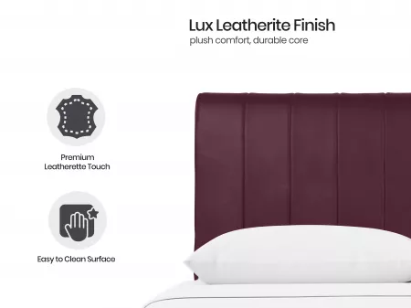 Regal Queen Bed with Burgundy Leatherite