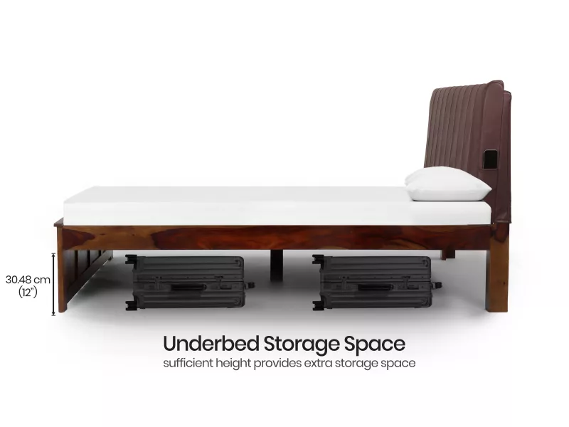 Regal Queen Bed with Dark Chocolate Leatherite