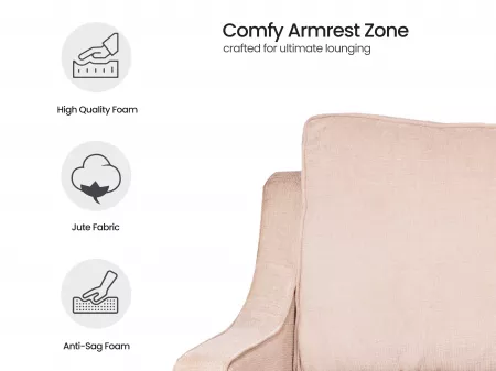 Aster 3 Seater Lounger in Beige Color