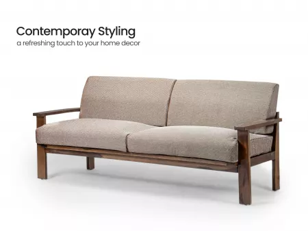 Athena Wooden Sofa   3 Seater