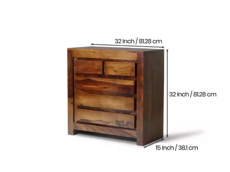Belle Solid Wood Chest of Drawer with 5 Drawers