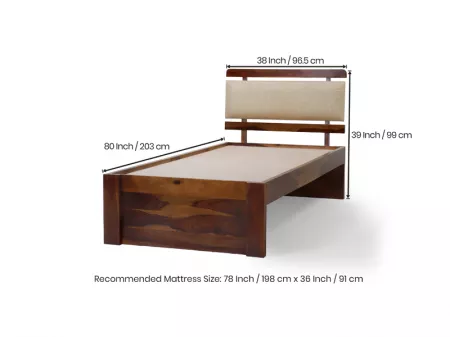 Belle Solid Wood Single Bed